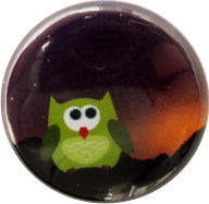 Owl badge green night